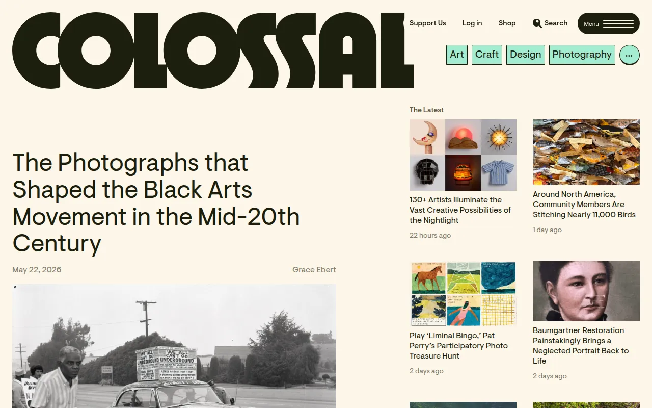 Screenshot of Colossal: Celebrating Visual Culture