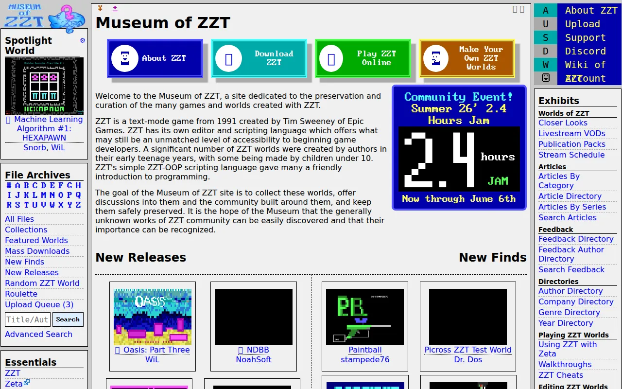 Screenshot of The Museum of ZZT