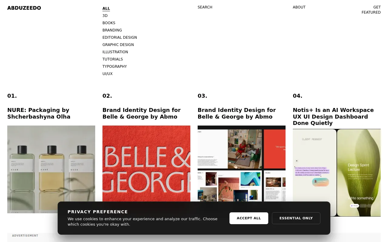 Screenshot of Abduzeedo: Design & Inspiration
