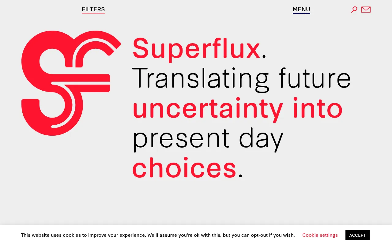 Screenshot of Superflux: Designing Futures