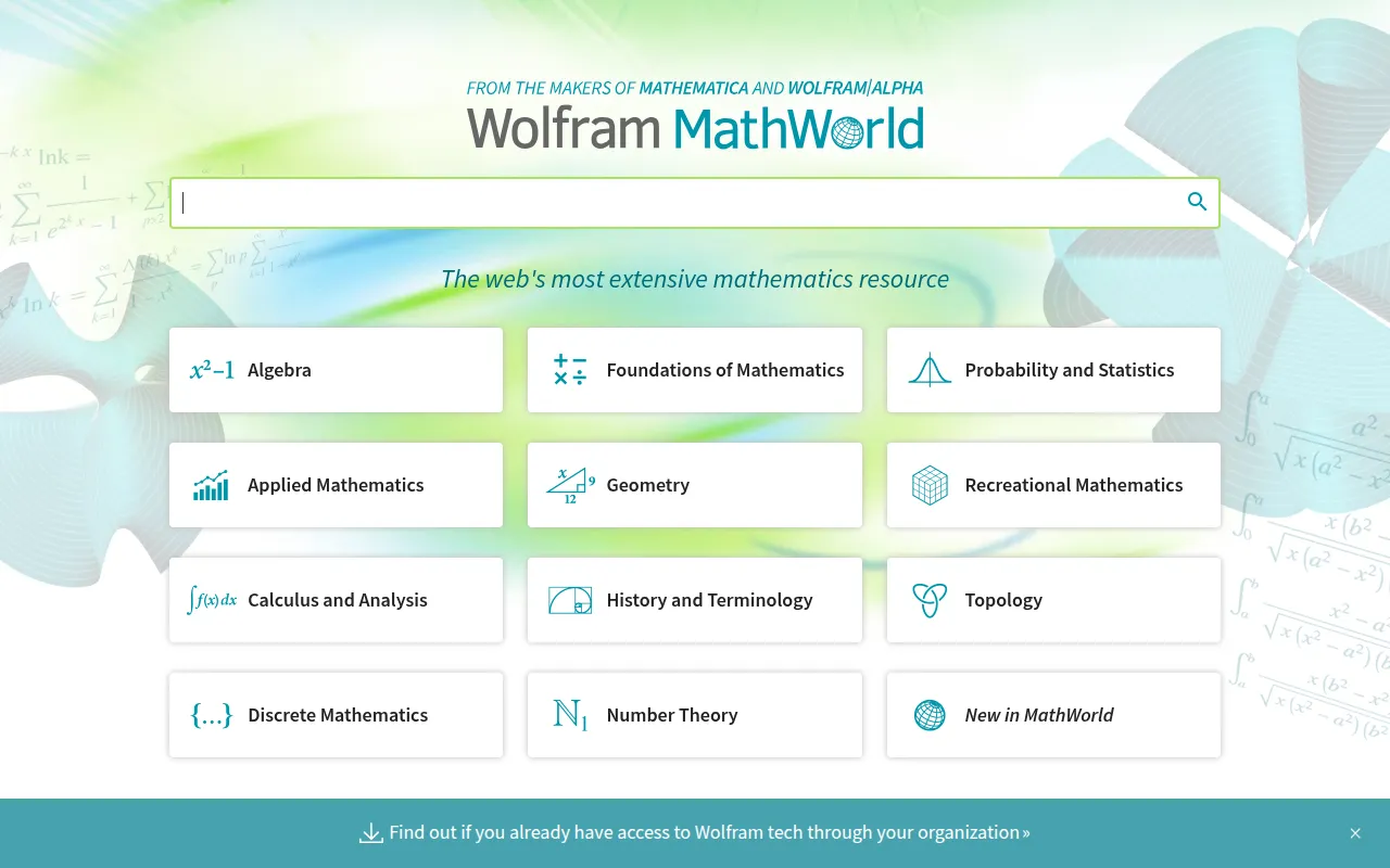 Screenshot of Wolfram MathWorld