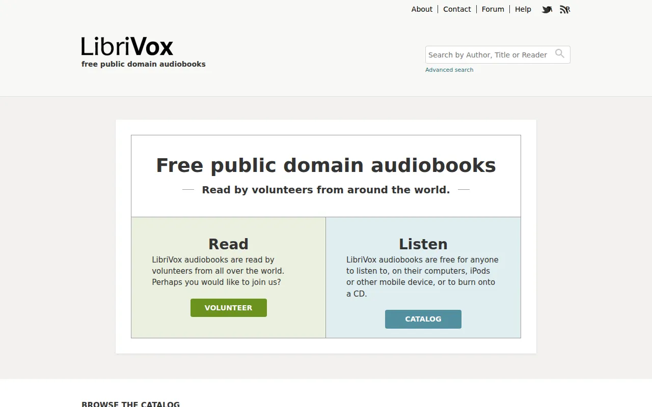 Screenshot of LibriVox: Free Audiobooks